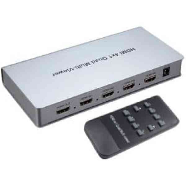 سوئیچ کواد 4 پورت HDMI با ریموت کنترل و آداپتور کی نت مدل K-SWHDQ004