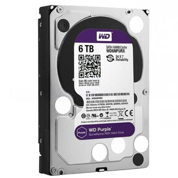 هارد دیسک اینترنال ظرفیت 6TB وسترن دیجیتال بنفش گارانتی شرکتی (ریفر)