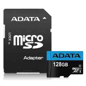 کارت حافظه ای دیتا مدل ADATA MICRO SDXC UHS-I V10 R100W25+ADP ظرفیت 128 گیگابایت