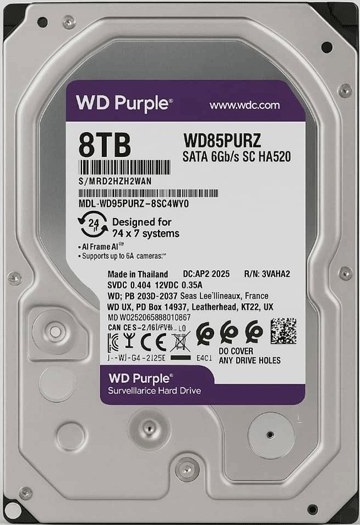 هارد دیسک اینترنال ظرفیت 8TB وسترن دیجیتال بنفش گارانتی شرکتی (ریفر)