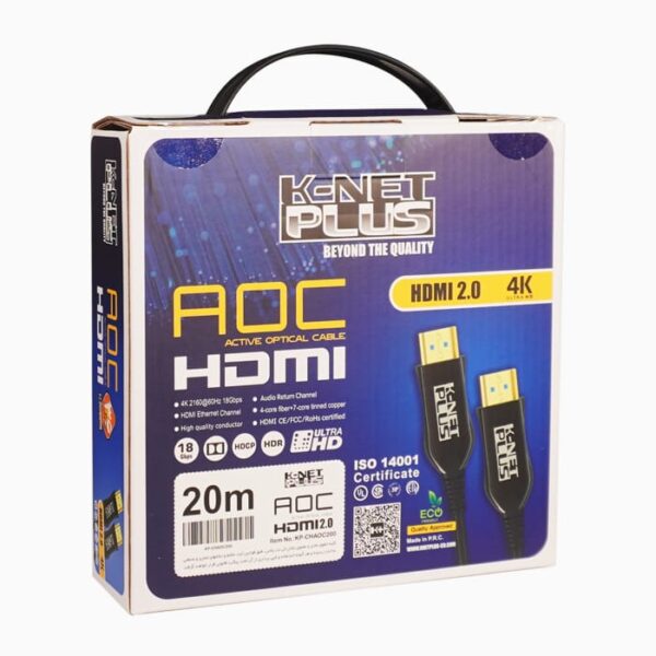 کابل HDMI فیبر نوری طول 20 متر برند K-NET PLUS