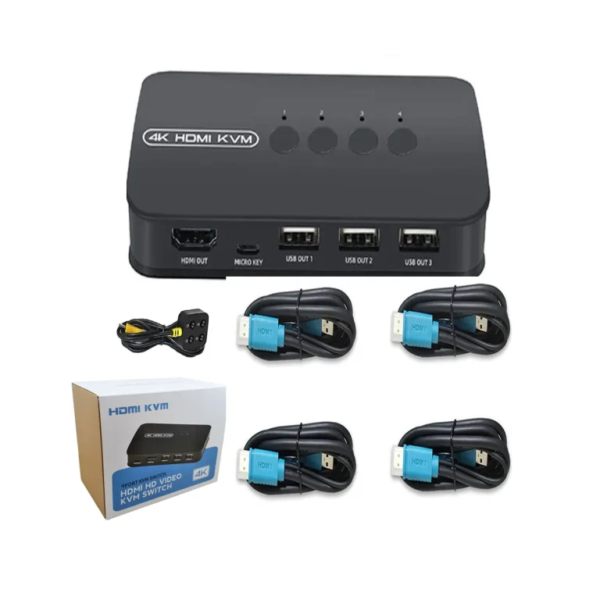 دیتا سوئیچ HDMI خروجی 2 به 1 و 3 خروجی USB برند iFORTECH