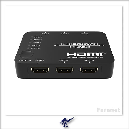 دیتا سوئیچ HDMI خروجی 5 به 1 برند Faranet