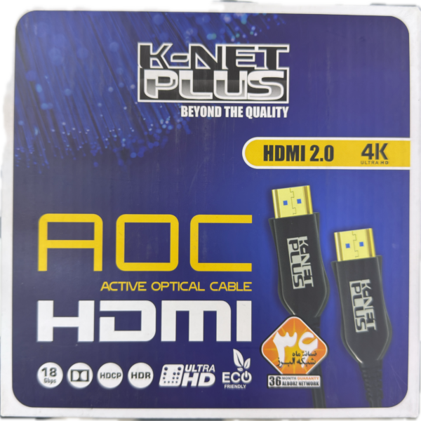 کابل HDMI فیبر نوری طول 40 متر برند K-NET PLUS