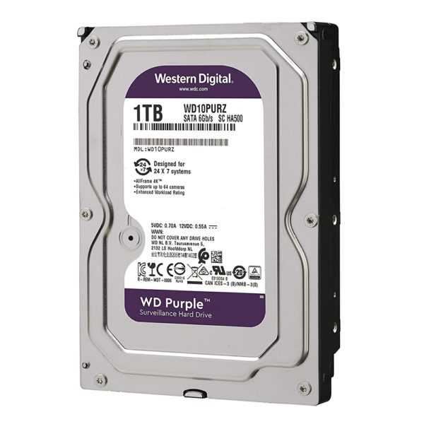 هارد دیسک اینترنال ظرفیت 1TB وسترن دیجیتال بنفش گارانتی اصلی