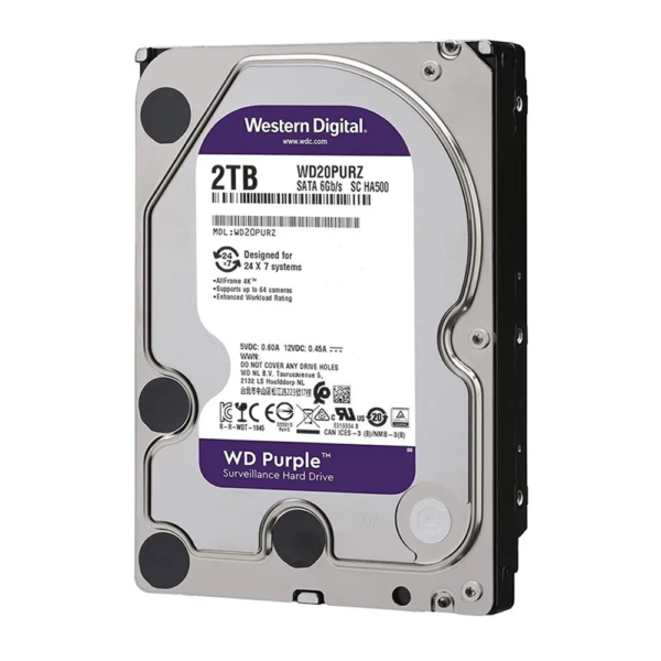 هارد دیسک اینترنال ظرفیت 2TB وسترن دیجیتال بنفش گارانتی اصلی