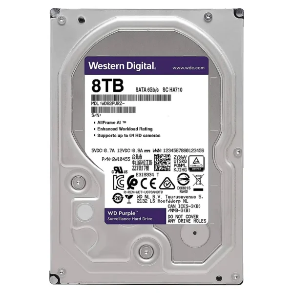هارد دیسک اینترنال ظرفیت 8TB وسترن دیجیتال بنفش گارانتی اصلی