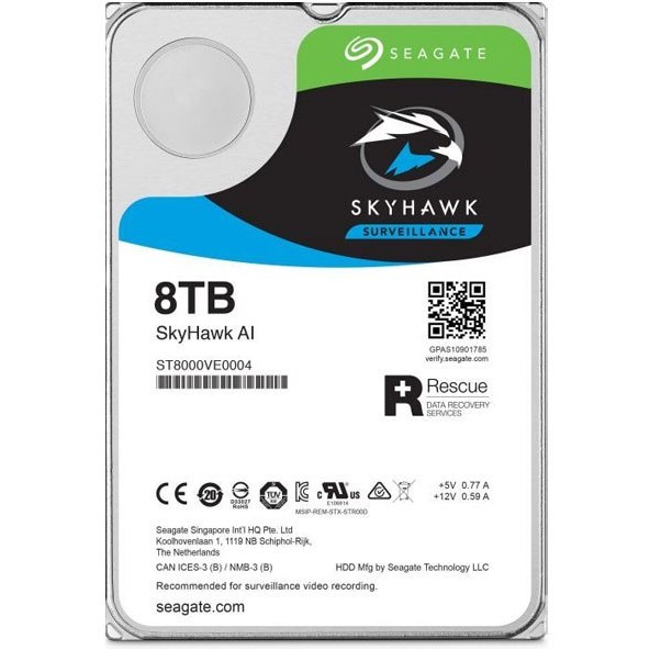 هارد دیسک اینترنال ظرفیت 8TB مدل SKY HAWK برند Seagate گارانتی اصلی