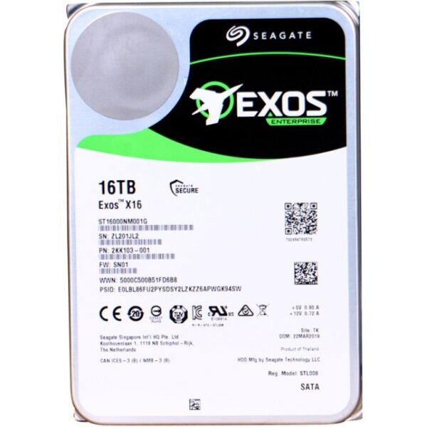 هارد دیسک اینترنال ظرفیت 16TB مدل EXOS برند Seagate گارانتی اصلی