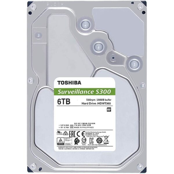 هارد دیسک اینترنال ظرفیت 6TB مدل S300 برند TOSHIBA گارانتی اصلی