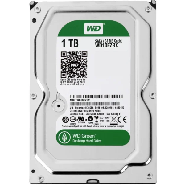 هارد دیسک اینترنال ظرفیت 1TB وسترن دیجیتال سبز گارانتی شرکتی (ریفر)